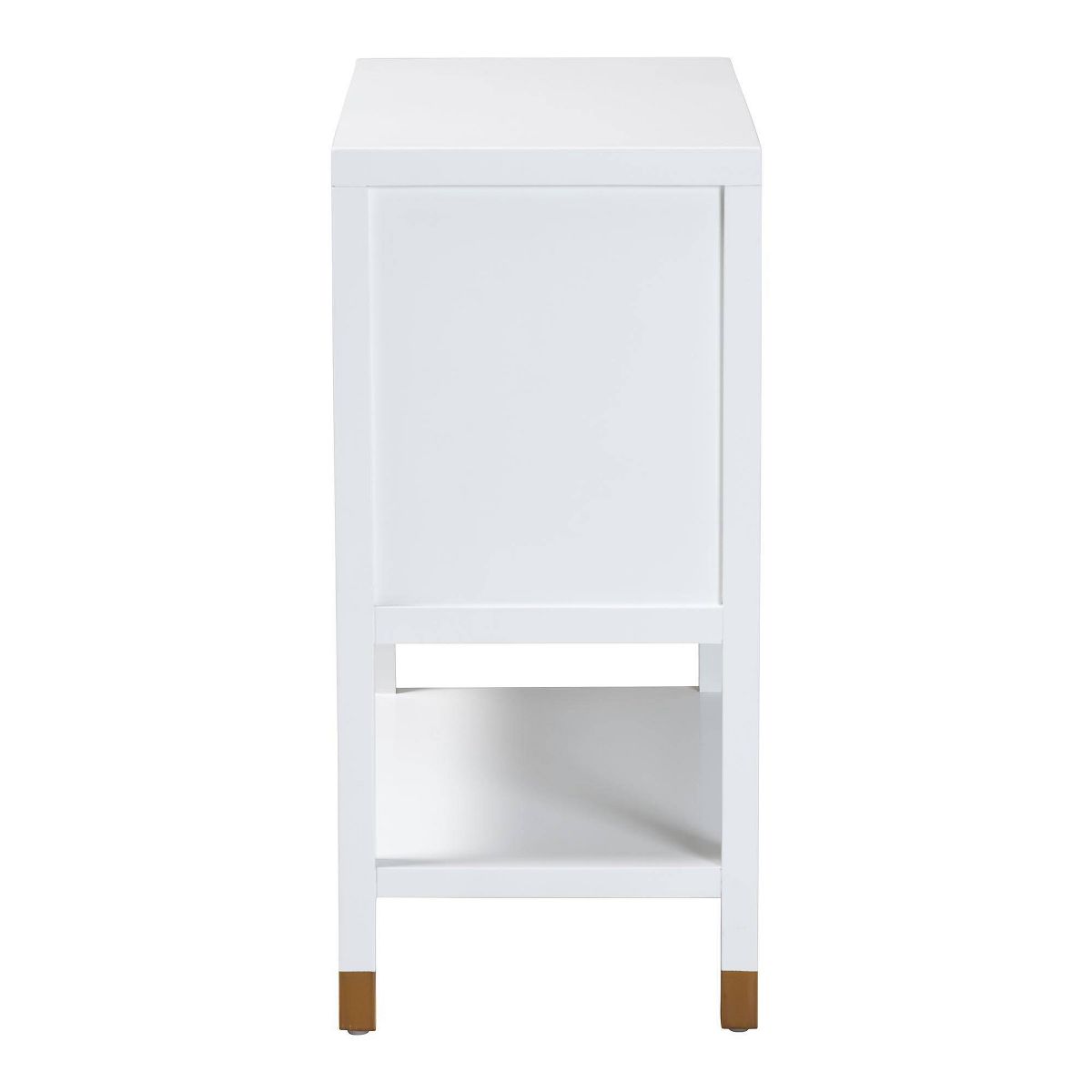 bali & pari Aiden Fluted Sideboard  2  Door Accent Storage Cabinet White/Brass/Black - thumbnail 6
