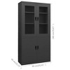 vidaXL Filing Cabinet Storage Cabinet Locker with Doors and Shelves Steel - Anthracite - 4 of 4