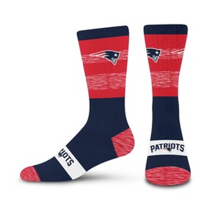 NFL New England Patriots Youth Mixer Crew Socks: Cushioned Heel & Toe, Team Logo - 1 of 3