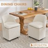 NicBex Chenille Dining Chairs Set of 2,Modern Armless Upholstered Kitchen Chair with High Back and Universal Wheels for Dining Room,Kitchen - 2 of 4