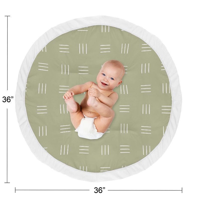 Sweet Jojo Designs Boy or Girl Gender Neutral Unisex Baby Tummy Time Playmat Boho Hatch Green and White, 5 of 6