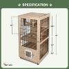 Elecwish Wooden Cat House Enclosed Large Space Cage Indoor with Scratching Post and Lockable Wheels Double Layer with Escape Door - 4 of 4