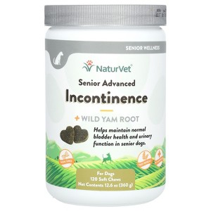 NaturVet Senior Advanced Incontinence + Wild Yam Root, For Dogs, 120 Soft Chews, 12.6 oz (360 g) - 1 of 4