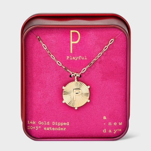 Initial pendant necklace hot sale 14k gold