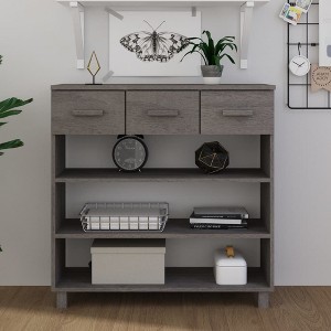vidaXL Console Table HAMAR Light Gray 35.4 in.x13.8 in.x35.4 in. Solid Wood Pine - 1 of 4