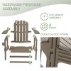 WestinTrends Azura Tool-Free Assembly Outdoor Patio HDPE Plastic Adirondack Chair with Cup Holder (Set of 2), White - 4 of 4