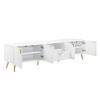 79" Wood and Metal TV Stand with High Gloss Finish, 4-Door Storage, 1 Drawer, Open Compartment, and Cord Management for TVs up to 80" for Living Room - 4 of 4