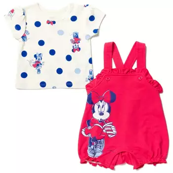 Baby Girls' 2pk Disney Princess Romper And Bodysuit - Pink 6-9m : Target
