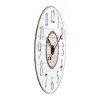 36" Round Distressed Wood Slat Clock White - Storied Home: Modern Analog, Indoor Use - 3 of 4