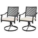 Tangkula 2/4 PCS Patio Swivel Dining Chairs Kitchen Garden Metal Armchairs w/Cushions