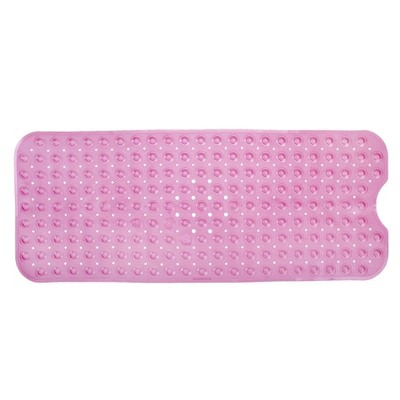 Xl Non-slip Bathtub Mat With Drain Holes Pink - Slipx Solutions : Target