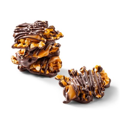 Dark Chocolate, Caramel, Pretzel with Sea Salt Crunchy Clusters Candy - 6.5oz - Favorite Day&#8482;