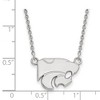 Black Bow Jewelry 14k White Gold Kansas State Wildcats NCAA Necklace 18 Inch - 2 of 4