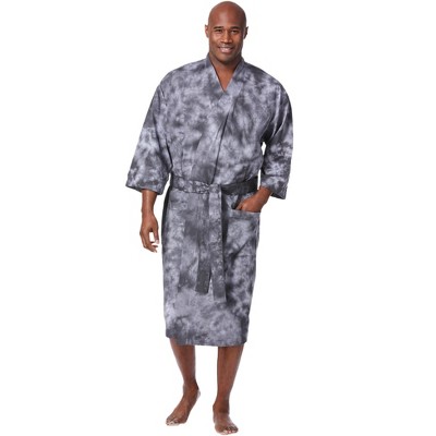 Kingsize Men's Big & Tall Cotton Jersey Robe - Big - 7xl/8x, Black ...