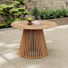 Outdoor Acacia Wood Round Dining Table 47 Inch, Patio Dining Table Finish for Backyard or Balcony, Acacia Wood Outdoor Patio Table-Koiai - 3 of 4