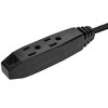Monoprice 3-Outlet Flat Plug Household Extension Cord - 10 Feet - Black | Low-Profile 5-15P, 16AWG, 13A, SPT-2, ETL Listed, 3-Prong - 4 of 4