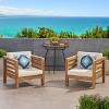 Christopher Knight Home Oana Outdoor Acacia Wood Club Chair with Cushion - 2 of 4