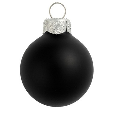 Northlight 28ct Matte Glass Ball Christmas Ornament Set 2" - Black