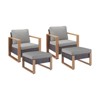 Gymojoy 4 Pieces Outdoor Patio Club Chair Ottoman High Back Chair Ottoman Set - 3 of 4