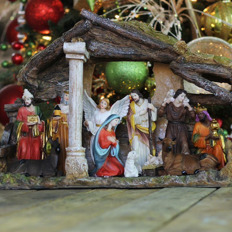 Northlight 18" Traditional Religious Christmas Nativity with Stable House Decoration, 3 of 4