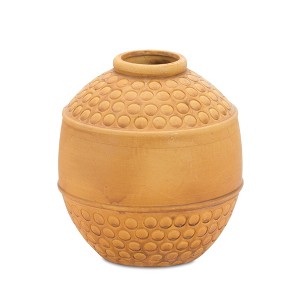 Bubbled Terra Cotta Vase – 8.75"H – Decorative Brown Vase for Tabletop By Melrose - 1 of 3