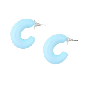 Women's Chunky Hoop Earrings - Powder Blue - 1 of 4