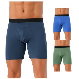 INSPIRE CHIC Men's 3 Pack Lightweight Soft Stretch Open-fly Basic Boxer Briefs - 1 of 4