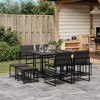 vidaXL Patio Dining Set with Cushions Garden Outdoor Furniture Black Textilene - 2 of 4