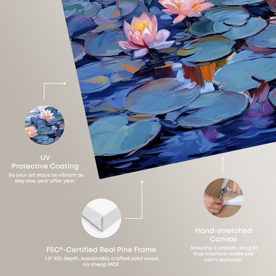Blue Monet Lilipads Canvas Wall Art, 12" x 12"