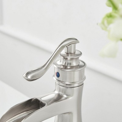 Brushed Nickel Single-Handle Waterfall Bathroom Faucet