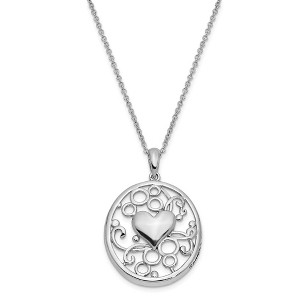 Black Bow Jewelry Rhodium Plated Sterling Silver Sending You My Love Heart Necklace - 1 of 4