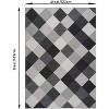 Plaid Runner Rug – Machine Washable, Abstract Geometric Design, Non-Slip, for Hallway, Kitchen, Bedroom, Living Room - 2 of 4