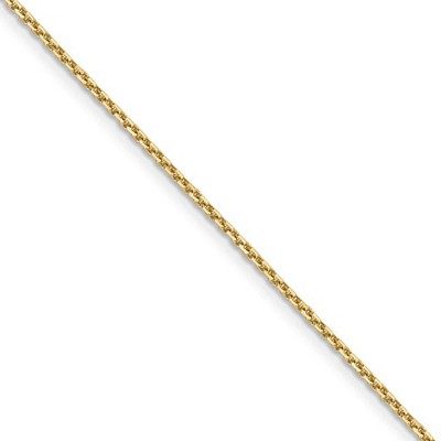 Black Bow Jewelry 1.4mm, 14k Yellow Gold, Diamond Cut Solid Cable Chain Necklace