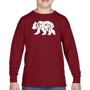 LA Pop Art Explore - Boy's Word Art Long Sleeve T-Shirt - 1 of 4