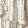 Solid Chunky Cable Knit Reversible Throw Blanket Ivory - Threshold™ - image 4 of 4
