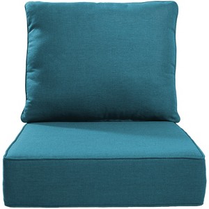 POCASSY 6" Outdoor Cushion Set, 24"x24" Replacement Water Resistant Zippered Cushion for Chairs - 1 of 4
