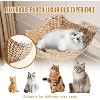 Litterbox Cat Tree with Litter Box Enclosure, All-in-One Cat Furniture with Rattan Nest, Space Capsule and Hammocks for Living Room, Natural - 2 of 4