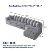 131.1 Inch Sectional Sofa Set with Right Chaise, Modular Design Curved L-Shaped Sofa with 10 Pillows, Chenille Fabric Sofa-Coolbibila - 4 of 4