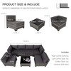 FURNIinspire Patio Seating Sets 7 Piece Outdoor Patio Furniture Sets, Modern All-Weather Wicker Sectional Sofa With Coffee Table, Gray - 3 of 4