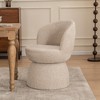 YOUNIKE Swivel Makeup Vanity Chair Boucle Fabric Barrel Accent Chair Upholstered Dining Chair 22" Wide Sofa Chair for Dressing Nook - 2 of 4