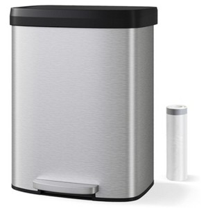 16 Gallon / 60 Liter Stainless Steel Trash Can,For Office, Bathroom, Dining Room - 1 of 4