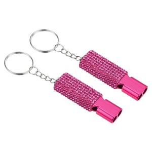 Unique Bargains Outdoor Camping Hiking Fishing Rescue Signaling Alloy Keychain Whistles 2 Pcs - 1 of 3