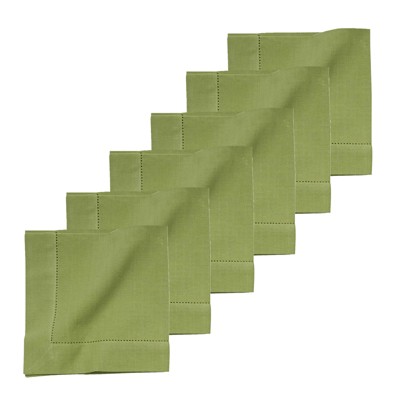 C&F Home Hemstitch Tarragon Napkin Set 6