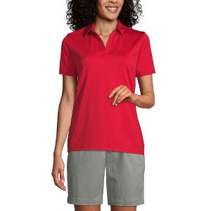 Lands' End Women's Short Sleeve Rapid Dry Sport Neck Polo Shirt - 1 of 3