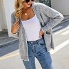 Women's Multicolor Mix Knit Sweater Cardigan with Pockets Color Block Outline Open Front Sweater Casual Long Sleeve Button Coats Outerwear - 4 of 4