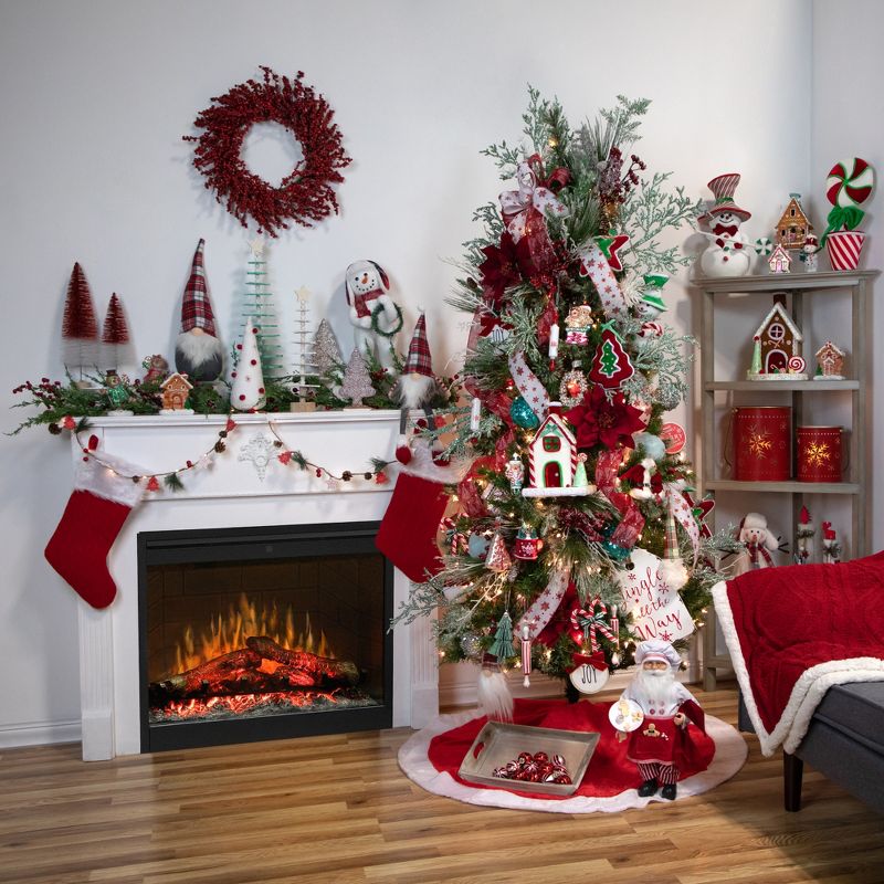 Northlight Pre-Lit B/O Tree, Star, and Pinecone Christmas Garland - 6.5' - Warm White LED Lights, 3 of 9