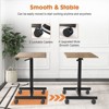 FONTOI Mobile Small Standing Desk, Portable Rolling Desk with Lockable Wheels, Laptop Computer Stand up Table for Office, Brown, 28"*3"*22" - 4 of 4
