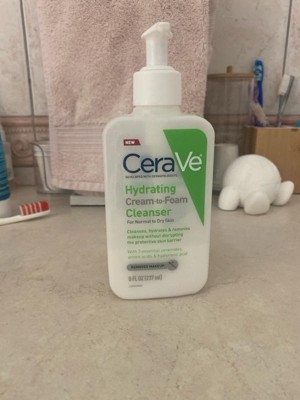 Cerave Hydrating Cream-to-foam Face Wash With Hyaluronic Acid For ...