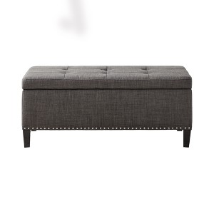 Tahlia Tufted Top Storage Bench - Charcoal, Grey
