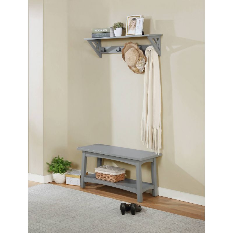 36&#34; Craftsbury Entryway Bench Gray - Alaterre Furniture, 5 of 8